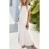 imageZeagoo Maxi Dresses for Women 2025 Summer Casual Sleeveless Floral Sundress Long Split Dresses with Pockets Beach VacationWhite thin