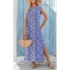 imageZeagoo Maxi Dresses for Women 2025 Summer Casual Sleeveless Floral Sundress Long Split Dresses with Pockets Beach VacationXh213
