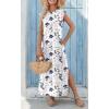 imageZeagoo Maxi Dresses for Women 2025 Summer Casual Sleeveless Floral Sundress Long Split Dresses with Pockets Beach VacationXh462