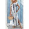 imageZeagoo Maxi Dresses for Women 2025 Summer Casual Sleeveless Floral Sundress Long Split Dresses with Pockets Beach VacationZr229