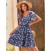 imageZeagoo Summer Tiered Mini Dress with Pockets Ruffle Sleeve VNeck Casual Dress A Line Boho Flowy Sundress 2025 VacationA02xh445