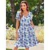 imageZeagoo Summer Tiered Mini Dress with Pockets Ruffle Sleeve VNeck Casual Dress A Line Boho Flowy Sundress 2025 VacationBf163