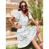 imageZeagoo Summer Tiered Mini Dress with Pockets Ruffle Sleeve VNeck Casual Dress A Line Boho Flowy Sundress 2025 VacationBf164