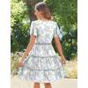 imageZeagoo Summer Tiered Mini Dress with Pockets Ruffle Sleeve VNeck Casual Dress A Line Boho Flowy Sundress 2025 VacationBf164