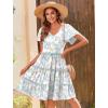imageZeagoo Summer Tiered Mini Dress with Pockets Ruffle Sleeve VNeck Casual Dress A Line Boho Flowy Sundress 2025 VacationBf164