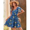 imageZeagoo Summer Tiered Mini Dress with Pockets Ruffle Sleeve VNeck Casual Dress A Line Boho Flowy Sundress 2025 VacationBf165