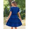 imageZeagoo Summer Tiered Mini Dress with Pockets Ruffle Sleeve VNeck Casual Dress A Line Boho Flowy Sundress 2025 VacationBlue