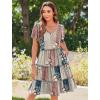imageZeagoo Summer Tiered Mini Dress with Pockets Ruffle Sleeve VNeck Casual Dress A Line Boho Flowy Sundress 2025 VacationMz775