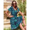imageZeagoo Summer Tiered Mini Dress with Pockets Ruffle Sleeve VNeck Casual Dress A Line Boho Flowy Sundress 2025 VacationSf114