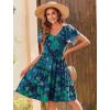 imageZeagoo Summer Tiered Mini Dress with Pockets Ruffle Sleeve VNeck Casual Dress A Line Boho Flowy Sundress 2025 VacationSf114