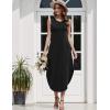 imageZeagoo Women Floral Summer Casual Beach Printed Tank Dress with Pockets Pleated Front Long DressAblack