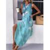 imageZeagoo Women Floral Summer Casual Beach Printed Tank Dress with Pockets Pleated Front Long DressBlue Flower