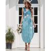 imageZeagoo Women Floral Summer Casual Beach Printed Tank Dress with Pockets Pleated Front Long DressBlue Flower