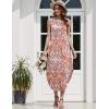 imageZeagoo Women Floral Summer Casual Beach Printed Tank Dress with Pockets Pleated Front Long DressBoho Print
