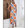 imageZeagoo Women Floral Summer Casual Beach Printed Tank Dress with Pockets Pleated Front Long DressColorful Print