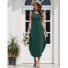 imageZeagoo Women Floral Summer Casual Beach Printed Tank Dress with Pockets Pleated Front Long DressDeep Green