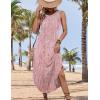 imageZeagoo Women Floral Summer Casual Beach Printed Tank Dress with Pockets Pleated Front Long DressLight Pink Print