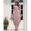 imageZeagoo Women Floral Summer Casual Beach Printed Tank Dress with Pockets Pleated Front Long DressLight Pink Print
