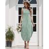 imageZeagoo Women Floral Summer Casual Beach Printed Tank Dress with Pockets Pleated Front Long DressMint Green Print