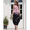 imageZeagoo Women Floral Summer Casual Beach Printed Tank Dress with Pockets Pleated Front Long DressPinkblack Print