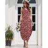 imageZeagoo Women Floral Summer Casual Beach Printed Tank Dress with Pockets Pleated Front Long DressRed Floral