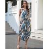 imageZeagoo Women Floral Summer Casual Beach Printed Tank Dress with Pockets Pleated Front Long DressTropical Leaf