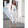 imageZeagoo Women Floral Summer Casual Beach Printed Tank Dress with Pockets Pleated Front Long DressWhite Floral