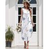 imageZeagoo Women Floral Summer Casual Beach Printed Tank Dress with Pockets Pleated Front Long DressWhite Floral