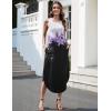 imageZeagoo Women Floral Summer Casual Beach Printed Tank Dress with Pockets Pleated Front Long DressWhitepurple Print