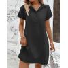 imageZeagoo Womens Cotton Shirt Dress Summer Casual Short Sleeve Button Down Beach Cover Up Shirts with PocketsBlack01