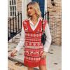imageZeagoo Womens Oversized Fall Sweater Vest Dress Winter Casual V Neck Sleeveless Loose Knit Pullover Sweater 2025Christmas Red
