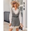 imageZeagoo Womens Oversized Fall Sweater Vest Dress Winter Casual V Neck Sleeveless Loose Knit Pullover Sweater 2025Houndstooth Plaid Black