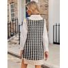 imageZeagoo Womens Oversized Fall Sweater Vest Dress Winter Casual V Neck Sleeveless Loose Knit Pullover Sweater 2025Houndstooth Plaid Black