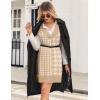 imageZeagoo Womens Oversized Fall Sweater Vest Dress Winter Casual V Neck Sleeveless Loose Knit Pullover Sweater 2025Houndstooth Plaid Khaki