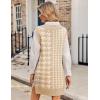 imageZeagoo Womens Oversized Fall Sweater Vest Dress Winter Casual V Neck Sleeveless Loose Knit Pullover Sweater 2025Houndstooth Plaid Khaki