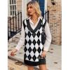 imageZeagoo Womens Oversized Fall Sweater Vest Dress Winter Casual V Neck Sleeveless Loose Knit Pullover Sweater 2025Plaid