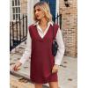 imageZeagoo Womens Oversized Fall Sweater Vest Dress Winter Casual V Neck Sleeveless Loose Knit Pullover Sweater 2025Wine Red