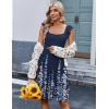 imageZeagoo Womens Summer Dress Casual Ruffle Tiered Floral Square Neck Sundresses Beach Boho Mini Aline Dress 2025 with PocketsNavy Floral