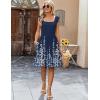 imageZeagoo Womens Summer Dress Casual Ruffle Tiered Floral Square Neck Sundresses Beach Boho Mini Aline Dress 2025 with PocketsNavy Floral