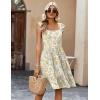imageZeagoo Womens Summer Dress Casual Ruffle Tiered Floral Square Neck Sundresses Beach Boho Mini Aline Dress 2025 with PocketsYellow Floral