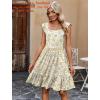 imageZeagoo Womens Summer Dress Casual Ruffle Tiered Floral Square Neck Sundresses Beach Boho Mini Aline Dress 2025 with PocketsYellow Floral