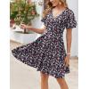 imageZeagoo Womens Summer Dress Casual Swing Floral Ruffle Short Sleeve Sundresses Beach Mini Aline Shift Dress 2025 with Pockets02 Red Floral