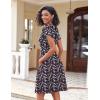 imageZeagoo Womens Summer Dress Casual Swing Floral Ruffle Short Sleeve Sundresses Beach Mini Aline Shift Dress 2025 with Pockets02 Red Floral