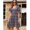 imageZeagoo Womens Summer Dress Casual Swing Floral Ruffle Short Sleeve Sundresses Beach Mini Aline Shift Dress 2025 with Pockets02 Red Floral