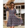 imageZeagoo Womens Summer Dress Casual Swing Floral Ruffle Short Sleeve Sundresses Beach Mini Aline Shift Dress 2025 with Pockets02 Red Floral