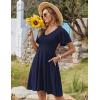 imageZeagoo Womens Summer Dress Casual Swing Floral Ruffle Short Sleeve Sundresses Beach Mini Aline Shift Dress 2025 with PocketsNavy