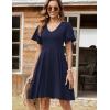 imageZeagoo Womens Summer Dress Casual Swing Floral Ruffle Short Sleeve Sundresses Beach Mini Aline Shift Dress 2025 with PocketsNavy
