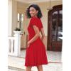 imageZeagoo Womens Summer Dress Casual Swing Floral Ruffle Short Sleeve Sundresses Beach Mini Aline Shift Dress 2025 with PocketsRed