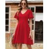 imageZeagoo Womens Summer Dress Casual Swing Floral Ruffle Short Sleeve Sundresses Beach Mini Aline Shift Dress 2025 with PocketsRed