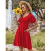 imageZeagoo Womens Summer Dress Casual Swing Floral Ruffle Short Sleeve Sundresses Beach Mini Aline Shift Dress 2025 with PocketsRed